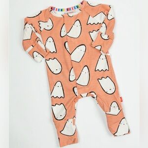 Magnetic Me Peach Ghost Print Kids Onesie